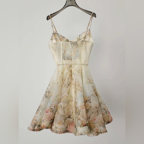 Zimmermann Cream Floral Mini Dress - Picture 2 of 5